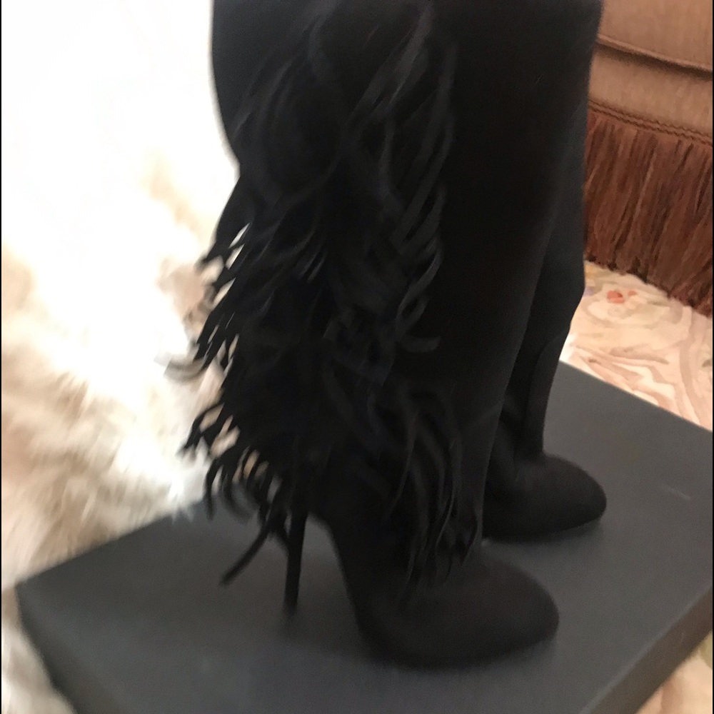 Giuseppe Zanotti Black Fringe Boot Size 40
